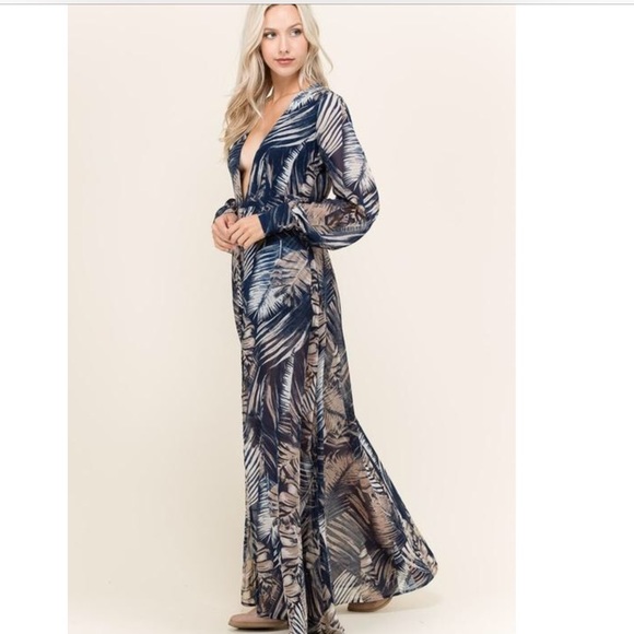 Floral Chiffon Maxi Dress - Picture 2 of 8